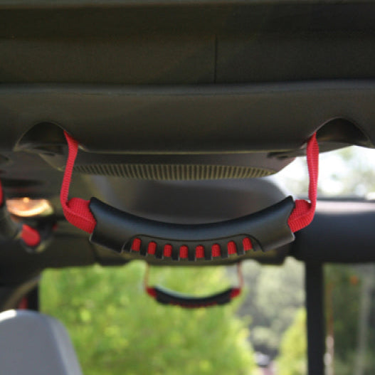Rugged Ridge Rear Side Grab Handles Red 07-18 Jeep Wrangler Unlimited JK
