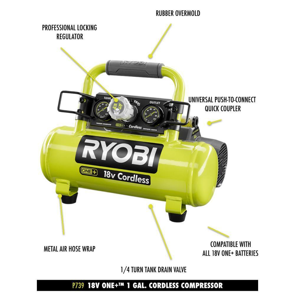 18-Volt ONE+ Cordless 1 Gal. Portable Air Compressor (Tool-Only)