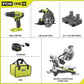 15 Amp 10 in. Sliding Compound Miter Saw and 18-Volt Cordless ONE+ Drill/Driver, Circular Saw Kit