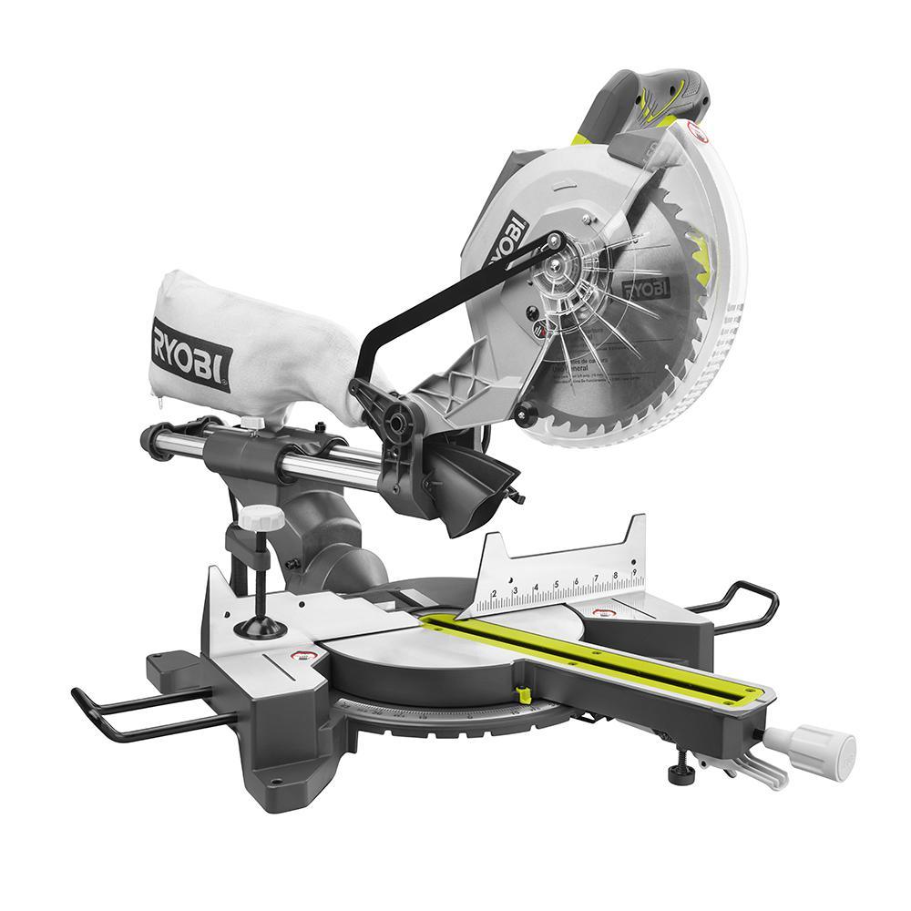10 in. Sliding Miter Saw with LED and Miter Saw Stand with Tool-Less Height Adjustment
