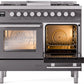ILVE Professional Plus II 40-Inch Freestanding Dual Fuel Range with 6 Sealed Burner in Matte Graphite (UPD40FWMPMG)