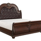 Cavalier Dark Cherry Queen Upholstered Sleigh Bed