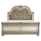 Cavalier Silver Queen Upholstered Sleigh Bed