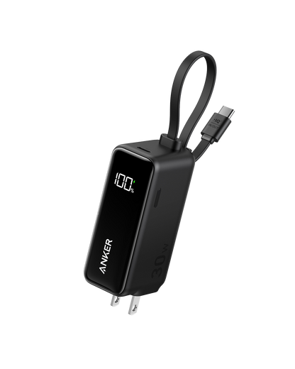 Anker Power Bank (30W, Fusion, Built-In USB-C Cable)