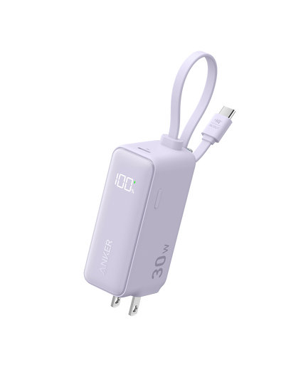 Anker Power Bank (30W, Fusion, Built-In USB-C Cable)