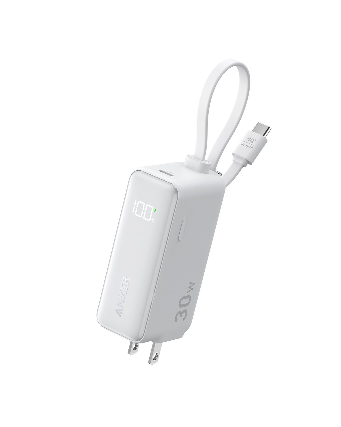 Anker Power Bank (30W, Fusion, Built-In USB-C Cable)