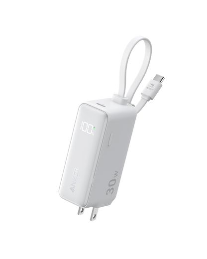 Anker Power Bank (30W, Fusion, Built-In USB-C Cable)
