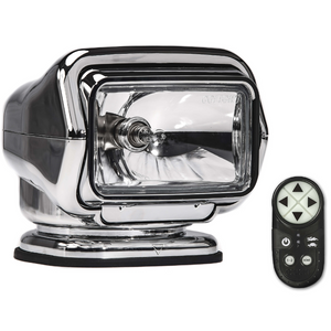 Golight Stryker Spotlight Halogen Permanent Mount Wireless Handheld Remote Chrome Model 3006ST