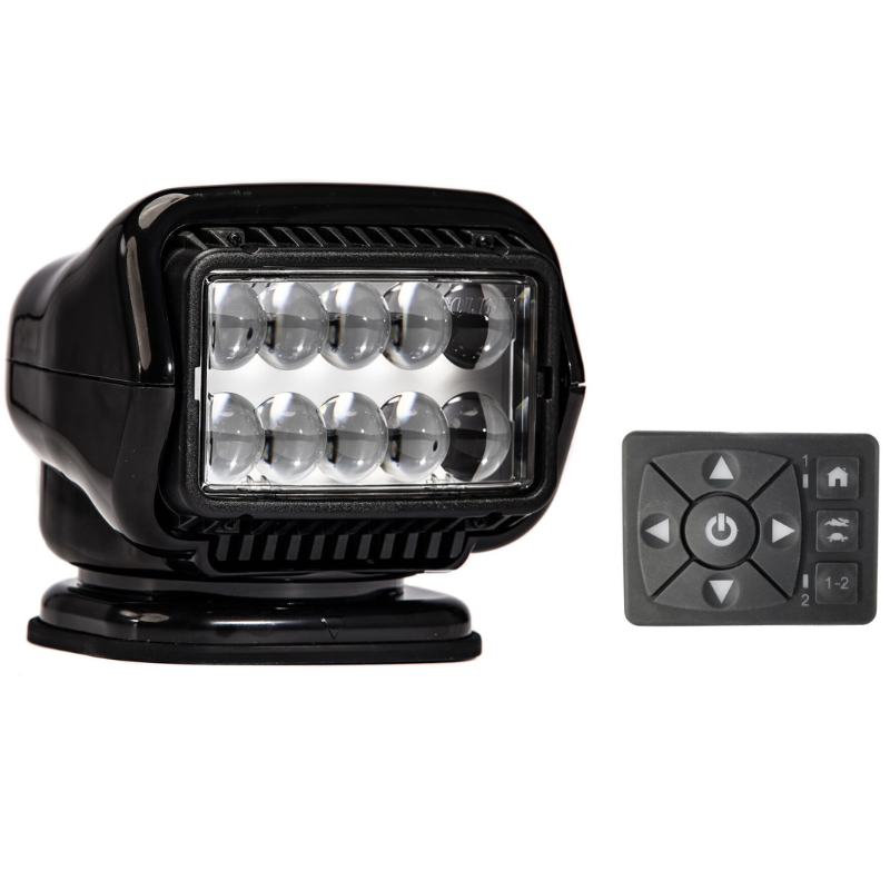 Golight Stryker Spotlight LED Permanent Mount Hardwired Mount Remote Black Model 30214ST