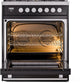 ILVE Professional Plus II 30-Inch Dual Fuel Range with 5 Burners in Glossy Black (UP30WMPBK)