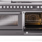 ILVE Professional Plus II 60-Inch Dual Fuel Range with 7 Burners, Griddle, & French Top with Triple Glass Door Oven in Matte Graphite (UP60FSWMPMG)