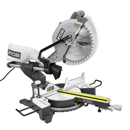 12 in. Sliding Miter Saw with LED and Miter Saw Stand with Tool-Less Height Adjustment