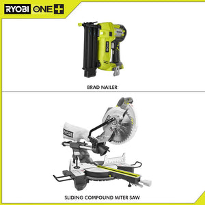 15 Amp 10 in. Sliding Compound Miter Saw and 18-Volt Cordless Airstrike ONE+ Brad Nailer