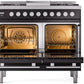 ILVE Professional Plus II 40-Inch Freestanding Dual Fuel Range with 6 Sealed Burner in Glossy Black (UPD40FWMPBK)
