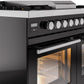 ILVE Professional Plus II 40-Inch Freestanding Dual Fuel Range with 6 Sealed Burner in Glossy Black (UPD40FWMPBK)