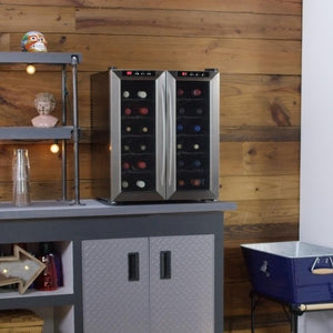 SPT 24-bottle Double-Door Dual-Zone Thermo-Electric Wine Cooler with Heating - WC-2461H