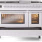 ILVE 48-Inch Professional Plus II Freestanding Dual Fuel Range with 8 Sealed Burner in White (UP48FWMPWH)