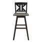 Amsonia Black Swivel Pub Counter Height Chairs, Set of 2