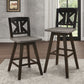 Amsonia Black Swivel Pub Counter Height Chairs, Set of 2