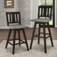 Amsonia Black Swivel Pub Counter Height Chairs, Set of 2