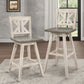 Amsonia White Swivel Pub Counter Height Chairs, Set of 2