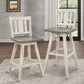 Amsonia White Swivel Pub Counter Height Chairs, Set of 2