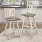 Amsonia White Swivel Pub Counter Height Chairs, Set of 2