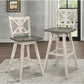 Amsonia White Swivel Pub Counter Height Chairs, Set of 2