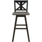 Amsonia Black Swivel Pub Counter Height Chairs, Set of 2