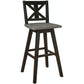 Amsonia Black Swivel Pub Counter Height Chairs, Set of 2