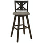 Amsonia Black Swivel Pub Counter Height Chairs, Set of 2