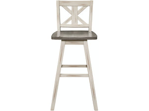 Amsonia White Swivel Pub Counter Height Chairs, Set of 2