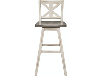 Amsonia White Swivel Pub Counter Height Chairs, Set of 2