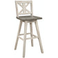 Amsonia White Swivel Pub Counter Height Chairs, Set of 2