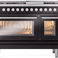 ILVE 48-Inch Professional Plus II Freestanding Dual Fuel Range with 8 Sealed Burner in Glossy Black (UP48FWMPBK)