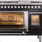 ILVE 48-Inch Professional Plus II Freestanding Dual Fuel Range with 8 Sealed Burner in Glossy Black (UP48FWMPBK)