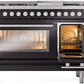 ILVE 48-Inch Professional Plus II Freestanding Dual Fuel Range with 8 Sealed Burner in Glossy Black (UP48FWMPBK)