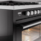 ILVE 48-Inch Professional Plus II Freestanding Dual Fuel Range with 8 Sealed Burner in Glossy Black (UP48FWMPBK)