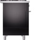 ILVE 48-Inch Professional Plus II Freestanding Dual Fuel Range with 8 Sealed Burner in Glossy Black (UP48FWMPBK)