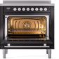 ILVE Professional Plus II 36-Inch Induction Range in Glossy Black (UPI366WMPBK)
