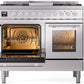 ILVE Professional Plus II 40-Inch Freestanding Dual Fuel Range with 6 Sealed Burner in Stainless Steel (UPD40FWMPSS)