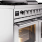 ILVE Professional Plus II 40-Inch Freestanding Dual Fuel Range with 6 Sealed Burner in Stainless Steel (UPD40FWMPSS)