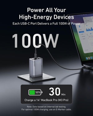Anker Prime Charger (100W, 3 Ports, GaN) and Wireless Charging Station (3-in-1 Pad)