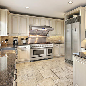 Forno Appliance Package - 48 Inch Gas Range, Wall Mount Range Hood, Microwave Drawer, AP-FFSGS6244-48-3