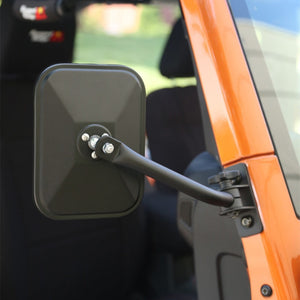 Rugged Ridge 97-18 Jeep Wrangler Textured Black Rectangluar Quick Release Mirror Kit