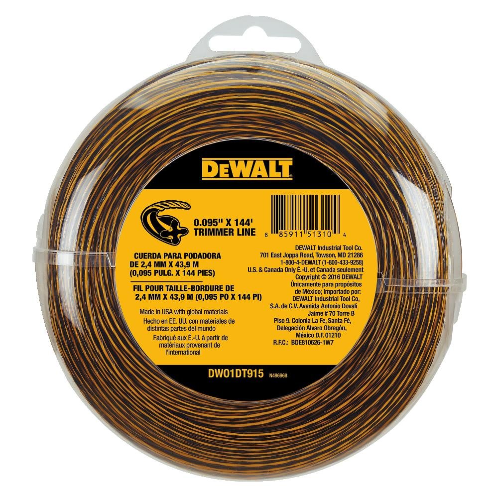 DEWALT DWO1DT915 0.095IN Trimmer LINE 144 FT, 144-Feet by 0.095-Inch, Multi