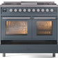 ILVE Professional Plus II 40-Inch Freestanding Dual Fuel Range with 6 Sealed Burner in Blue Grey (UPD40FWMPBG)