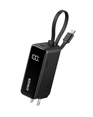 Anker Power Bank (30W, Fusion, Built-In Lightning Cable)