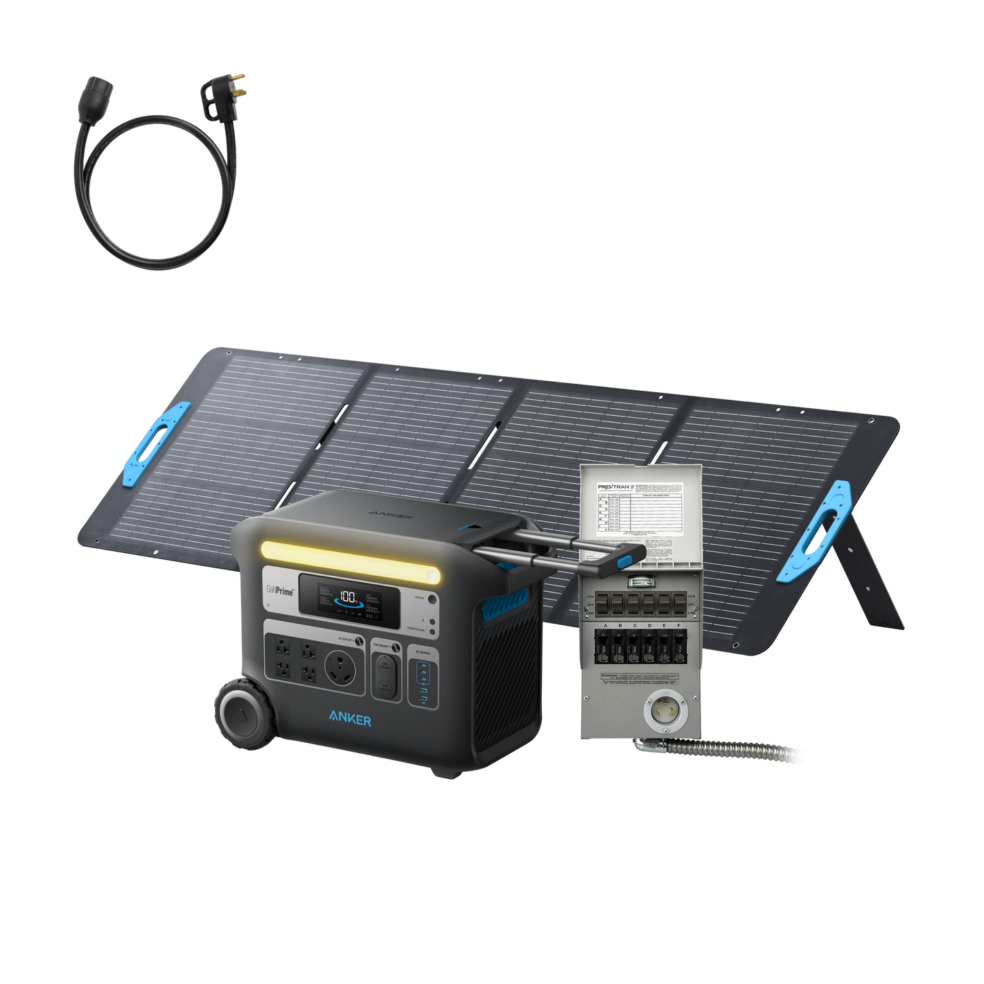 Anker SOLIX <b>F2000</b> + Home Backup Kit (Transfer Switch + Cable) + 200W Solar Panel
