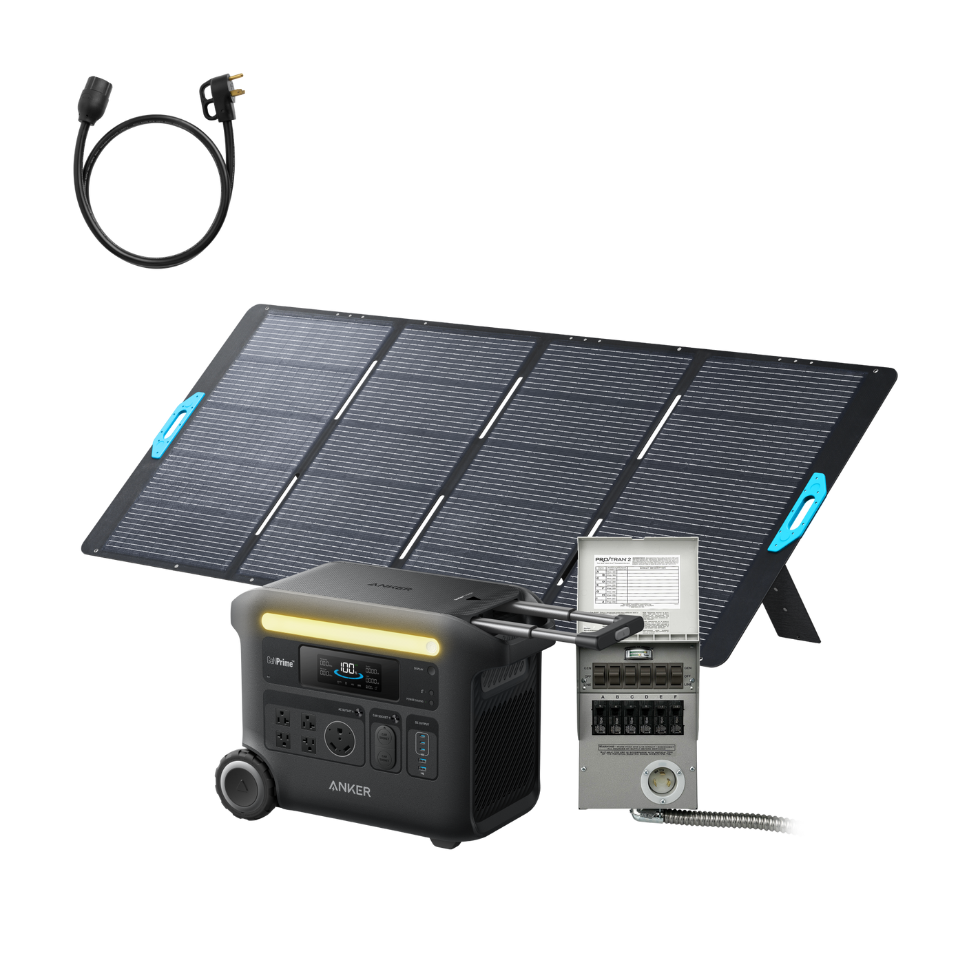 Anker SOLIX <b>F2600</b> + Home Backup Kit (Transfer Switch + Cable) + 400W Solar Panel